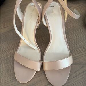 Nine West Women’s Nude Ankle-Strap Heeled Sandals